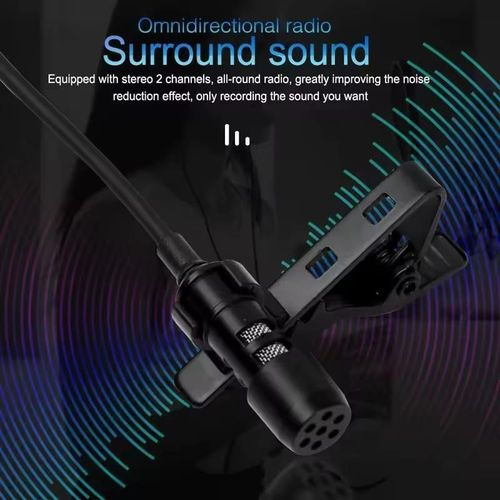 product_image_name-Autre-Micro Cravate lavalier Filaire 150cm avec pince interface 3,5mm-3