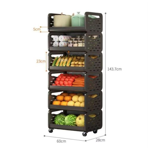 product_image_name-Generic-Chariot de rangement de cuisine multifonctionnel à plusieurs niveaux-2