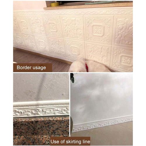 product_image_name-Generic-Bandes décoratives autocollantes en mousse souple, pelables et collantes, décoration adhésive 3D - Blanc-4