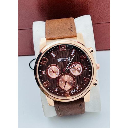 product_image_name-Generic-Montre Bracelet Homme en Simili Daim marron -Cadran Carré FN-1