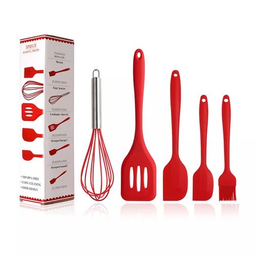 Ruya company Ensemble d'ustensiles de cuisine en silicone vert 5