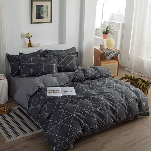 Generic Drap de lit de couleur gris ensemble de 3 pièces à prix pas cher