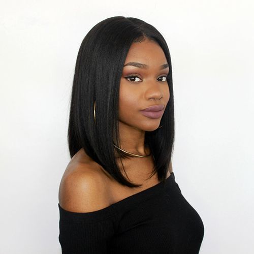 Medium black wig clearance