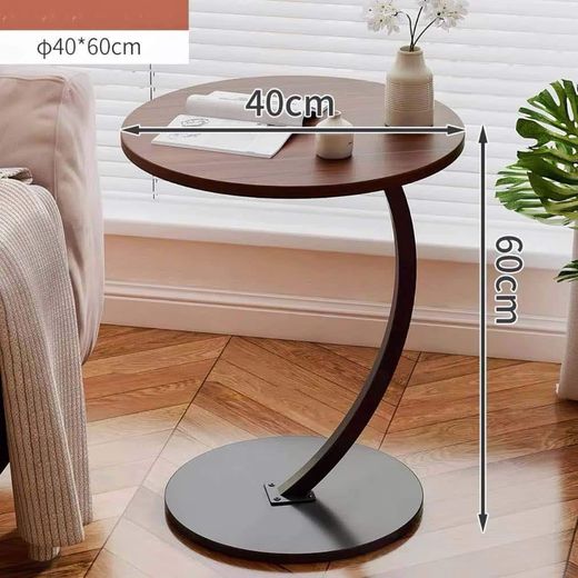 Generic Table d'appoint en bois en forme de C pour chambre et salon - 40x30x60 cm - image 2
