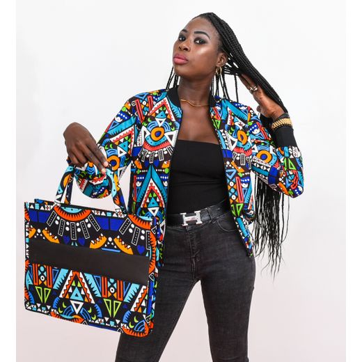 Katiopa Ensemble Bombers + Sac à main  wax - 100% coton