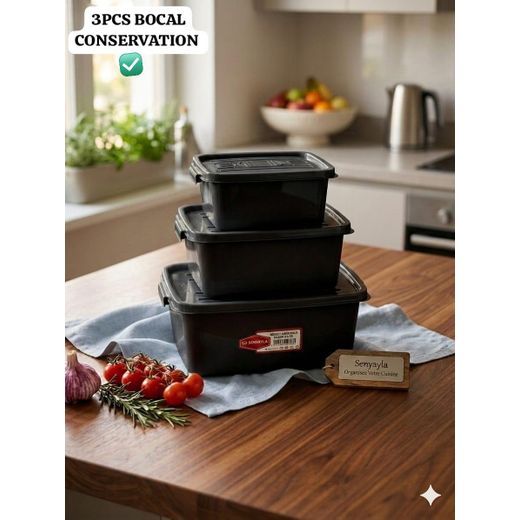 Generic Lot de 3 Boîte de conservation pour riz – Hermétique & pratique - image 2