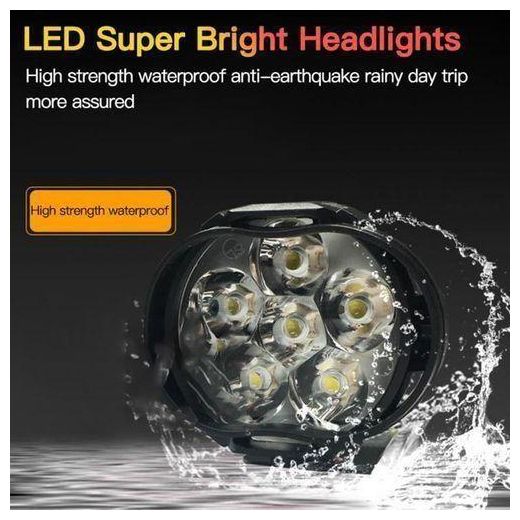 Generic Phare De Moto 6 Lumières LED Projecteurs Blancs Véhicule électrique Scooters Lampe Haute Luminosité Ampoules Auxiliaires Modifiées 2 Pièces - image 4