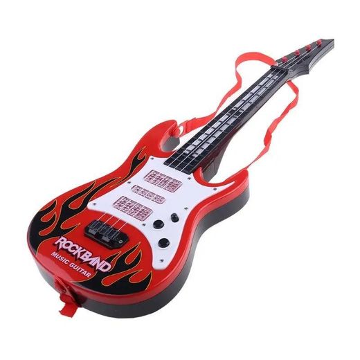 Arsuxeo Jouet de guitare pour enfants guitare électrique à 4 cordes Instruments de musique pour enfants jouet d’instruments électroniques portables - image 3