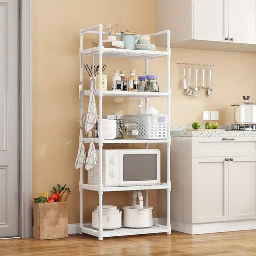 Generic Étagère de rangement à 5 niveaux pour four à micro-ondes, étagère de rangement de cuisine mobile - image 4