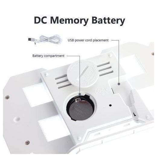 Generic Grande 3D LED Horloge Murale Numérique USB Design Moderne Décor À La Maison Salon Date Température Calendrier Table Alarme - image 4