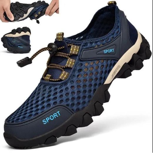 GALUIN  Chaussures de sport en mesh, chaussures de randonnée, chaussures décontractées, chaussures pour hommes respirantes et confortables - Bleu