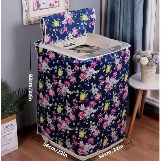 Generic Housse de machine à laver à chargement par le haut avec fermeture éclair, imperméable, résistante aux UV et à la poussière - 56 x 56 x 82 cm - image 2
