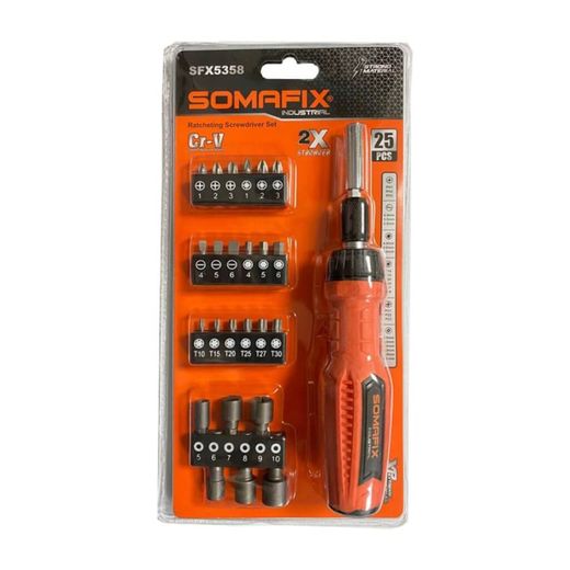 Somafix SFX5358 Jeu de tournevis à cliquet 25 PCS