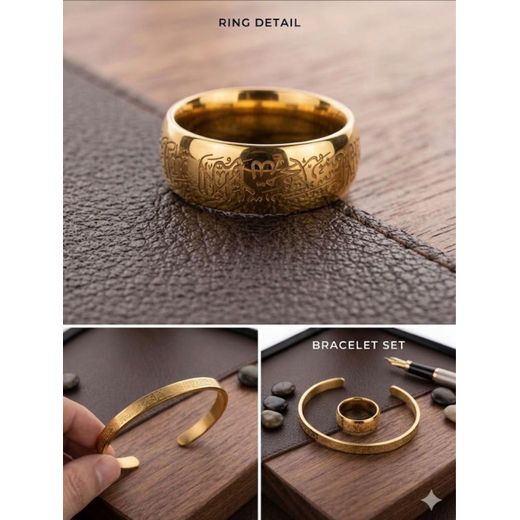 Ensemble Bijoux Islamiques – Bague et Bracelet Jonc Échappée Spirituelle