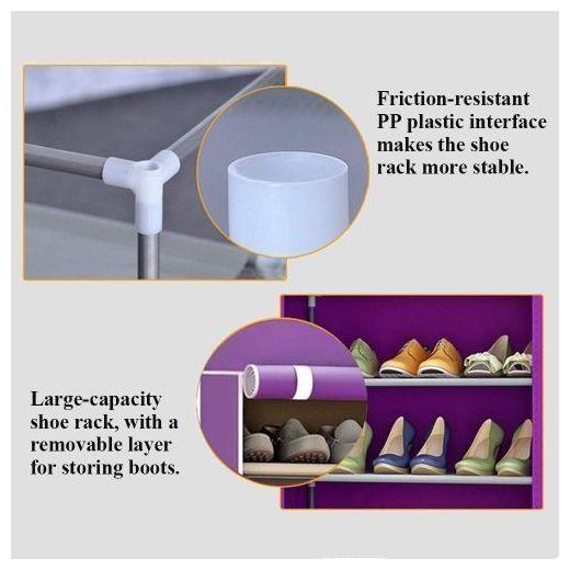 Lindy Armoire à Chaussures à 7 Niveaux Et Double Rangée - Gris - image 2