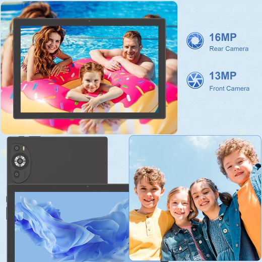 C Idea CM8200 Tablette 10.1 pouces Android 14 légère pour adultes avec 8 Go de RAM 1 To de ROM avec étui noir - image 2