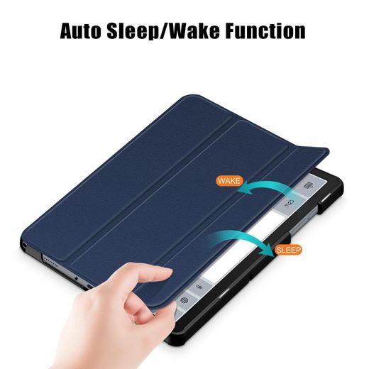 Generic Étui intelligent en cuir pliable en 3 pour Samsung Galaxy Tab A9 Plus - Bleu - image 3