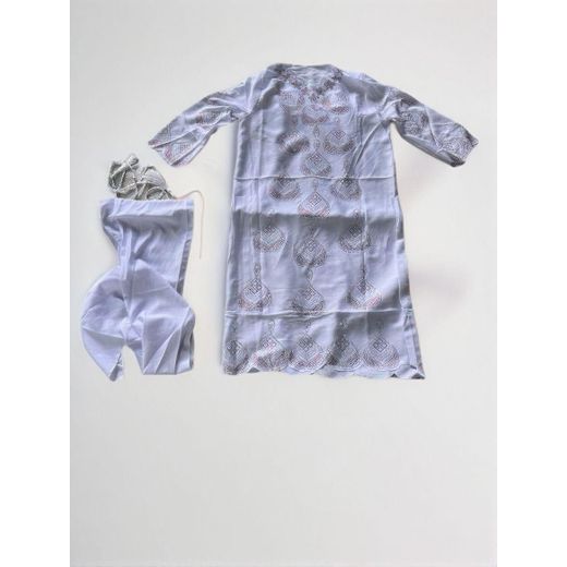 Fasfion Robe Fille Ornée de Strass pour Âges 3-14 Blanc - image 4