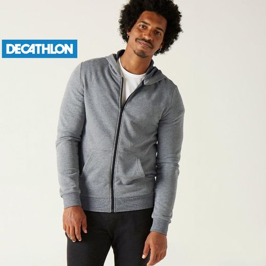 Domyos Sweat Zippé À Capuche Fitness Homme  - 100 Gris