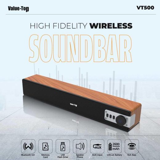 Generic Haut-parleur Bluetooth multimédia 2.0, barre de son en bois, haut-parleurs stéréo - image 2