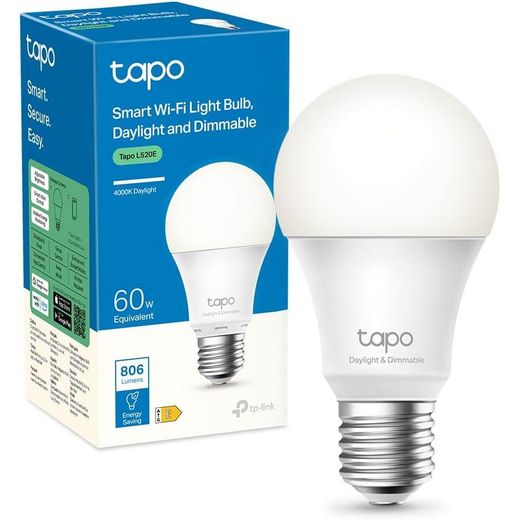 TP-Link Ampoule Connectée Tapo E27 Blanc, Commande à distance, Economie d'énergie, Tapo L520E