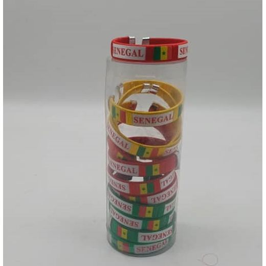 Lot de 12 Bracelets Jonc en Metal Pour Supporter Senegal -Petit Modele