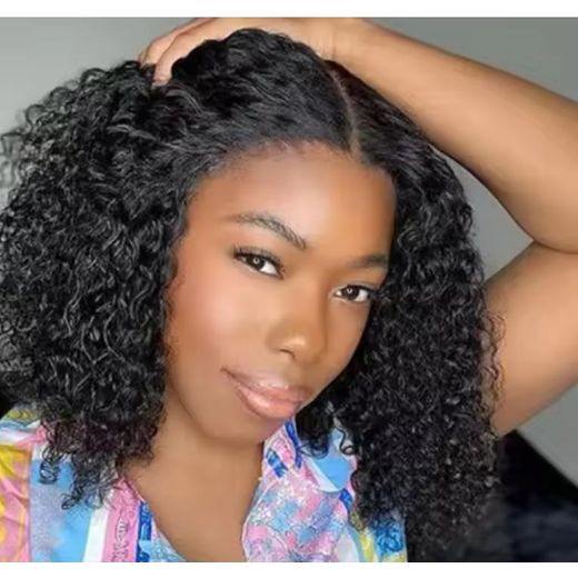 Fashion Perruque Naturelle pour Femmes à Frange, Cheveux Courts Ondulés et Longs Bouclés - image 2
