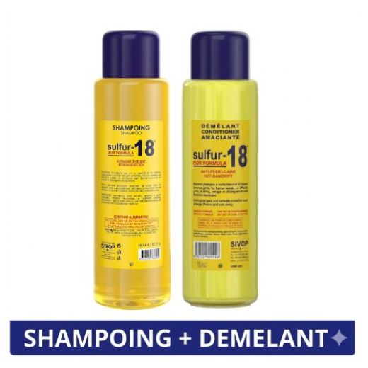Sulfur Duo SULFUR 18 - SHAMPOING + DEMELANT 500ML - SOIN DES CHEVEUX