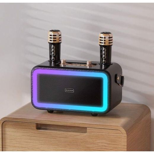Generic Haut parleur Portable - jeux de lumière colorée avec deux micros Jj