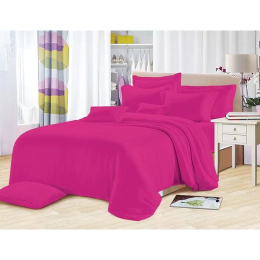 Drap Lit double Rose unique et 2 taies d'oreiller - 100% coton