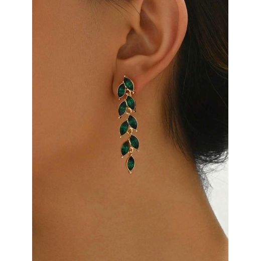 Generic Boucles d'oreilles pendentif en cristal vert - image 2