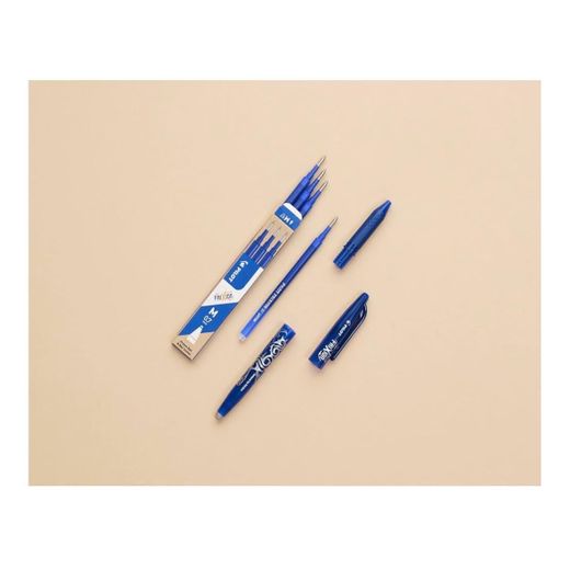 Pilot Pack de 3 Stylos effaçables (Bleu, Rouge, Noir) + 3 Recharges Bleues Effaçables - image 2
