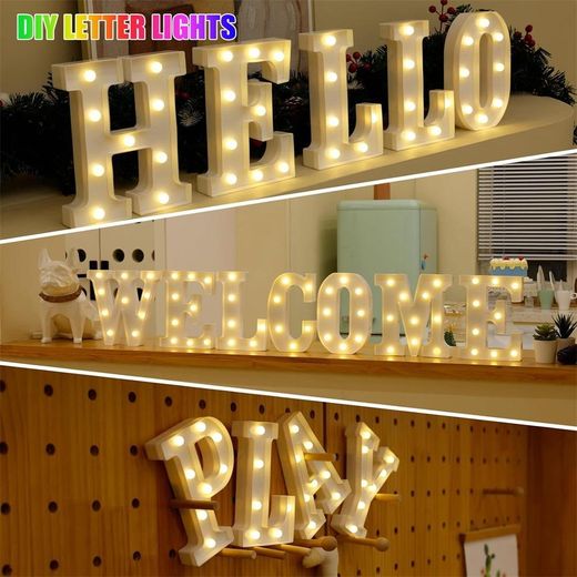 Generic Lettres lumineuses néon LED, lettres lumineuses décoratives, guirlandes lumineuses pour anniversaire, guirlandes lumineuses de fête(Lumières à lettre simple N-Z et 3 lumières en forme de cœur en option, bricolage gratuit)