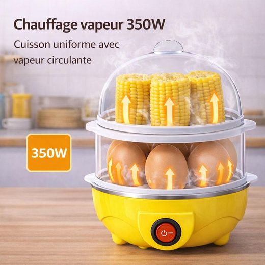 KITCHA Cuiseur à Œufs Électrique 14 Œufs – Cuisson Rapide, Fonction Vapeur, Utilisation Facile - image 3