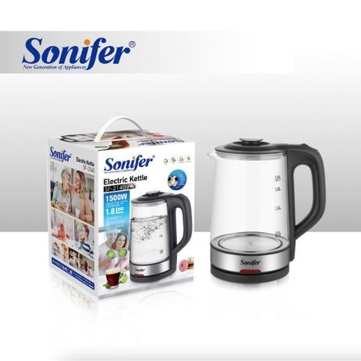 Sonifer Chauffe Eau électrique - 1,8 Litres en verre borosilicate avec protection anti-ébullition à sec et protection