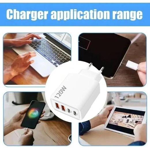 Generic Chargeur mural rapide 120W Type-C + câble super rapide 4 en 1 pour iPad - image 2