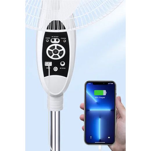 Generic Ventilateur Silencieux / Rechargeable - 3 vitesse avec rotation - image 3