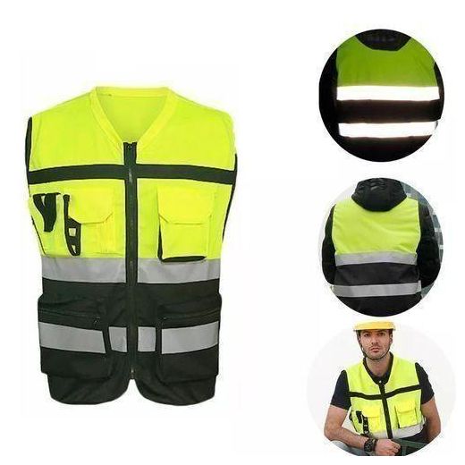 Generic Gilet Réfléchissant, Gilet De Sécurité Multi-poches, Adapté à La Construction Et à La Circulation
