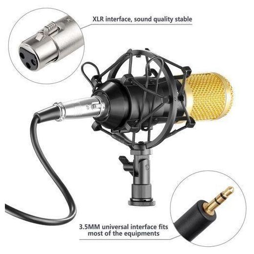 Generic Microphone Avec Kit Carte Son V8 BM800, Prise En Charge Du Condensateur, USB, Bluetooth, Pour Enregistrement En Studio, Karaoké Professionnel - image 4