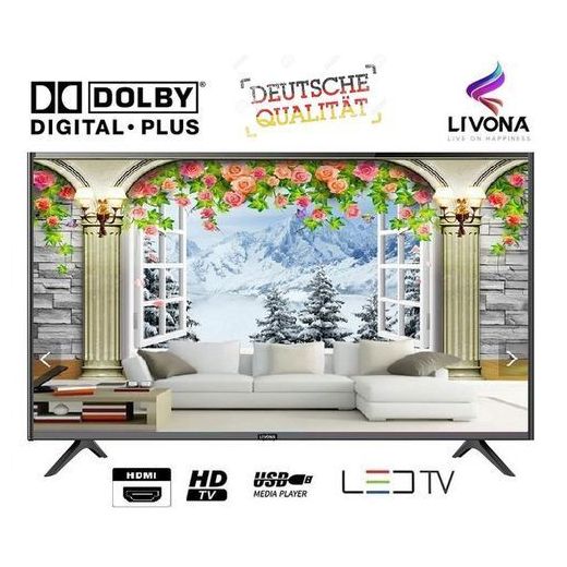 LIVONA Téléviseur LED 32 pouces - HD - Noir