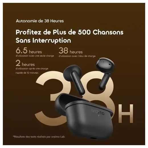 Oraimo SpaceBuds Air 38 Heures Localisateur Intelligent Écouteurs Sans Fil Véritables - image 4