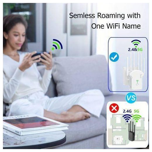 Generic Répéteur WiFi 300mps, Amplificateur De Signal WiFi 2.4G/5G, Port Ethernet/LAN, 6 Antennes - Blanc - image 4