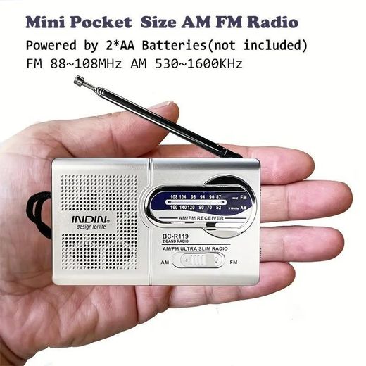 Generic Mini radio portable, compatible avec écouteurs, avec réception du signal radio, équipée d'un haut-parleur de 40 mm, adaptée pour la maison, l'extérieur et un usage d'urgence. - image 2