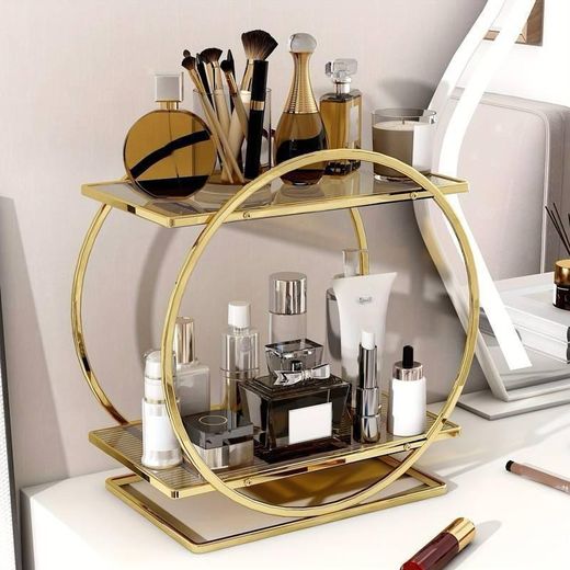 Generic Organisateur de maquillage- Organisateur de parfums et de soins dorè