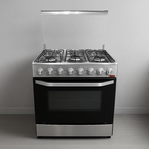 Astech Cuisinière à Gaz 6 Feux - 80X50cm - CSI-86MS - Inox - Garantie 12 mois