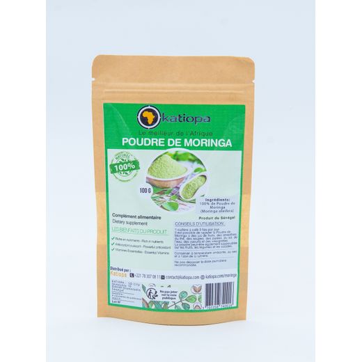 Katiopa Poudre de Moringa 100% Naturel -100g – NÉBÉDAY - Qualité Supérieure
