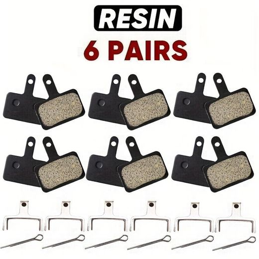 Generic 6 paires de plaquettes de frein à disque pour vélo en résine durable, dotées d'une surface antidérapante – Compatibles avec les systèmes de freinage VTT MT200, M400, MT500, M315, M525, M475, M495, M515, M975, M355 et B01S.