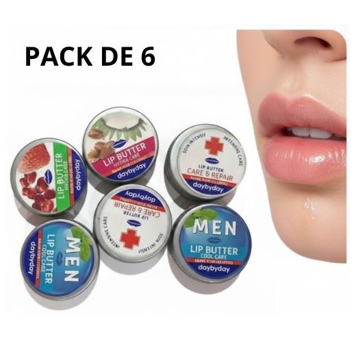 Day By Day Lot de 6 LIP BUTTER DBD MIXTE 10 ML - BAUME A LEVRE