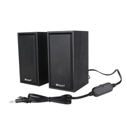 Kisonli Haut-parleur baffle USB Ks T-002A filaire sortie aux jack et usb pour téléphone ordi tv c2