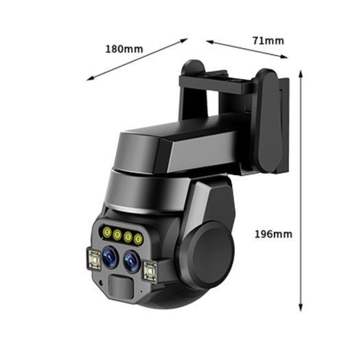 Generic Caméra WiFi oLENS  pour la sécurité à domicile 360 ° à double objectif Full HD - 24h/24 et 7j/7, double caméra, détection de mouvement,...